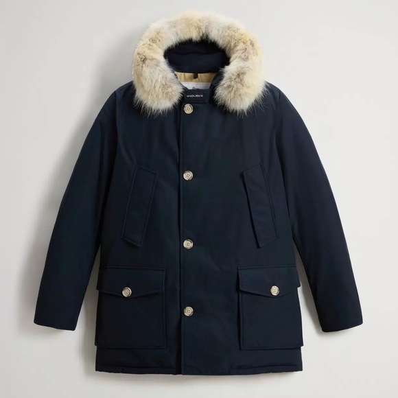 Woolrich Arctic Parka in Ramar Cloth with Detachable Fur Trim Men's Small - Picture 1 of 15